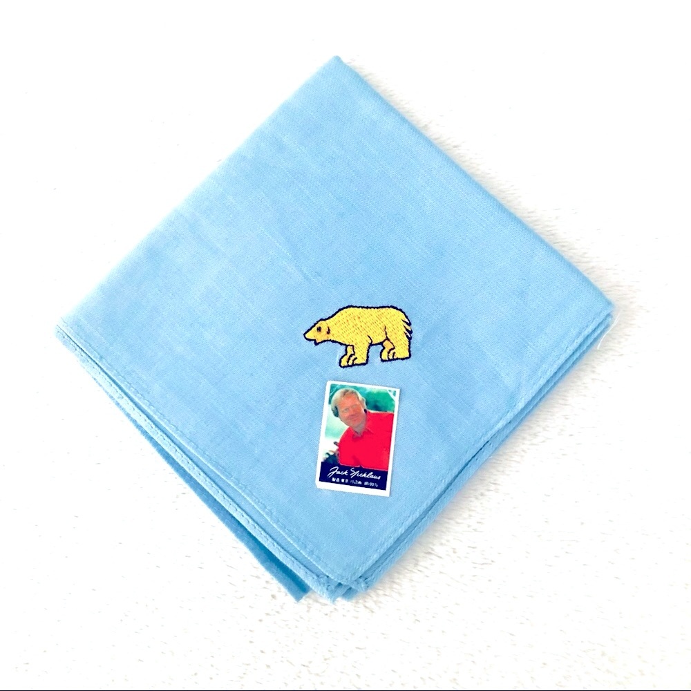 🆕 Jack Nicklaus Golf Bear Bandana Light Blue Handkerchief